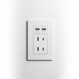 White 2.1A USB socket