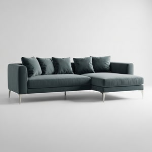 L-shape velvet sofa