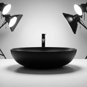 Black quartz basin