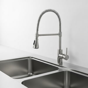 Stainless steel pull-out kitchen faucet