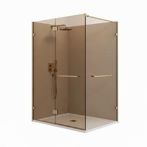 10mm gold glass shower room