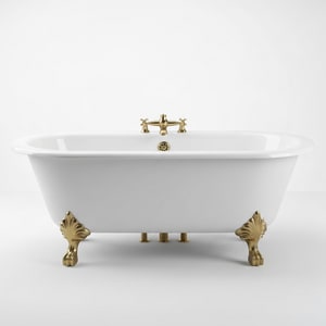 Classic enameled cast-iron bathtub