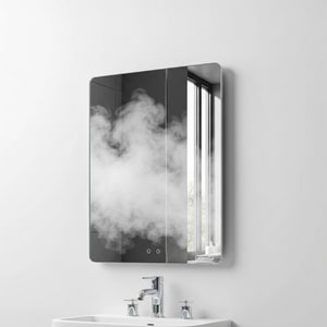 Heated anti-fog mirror