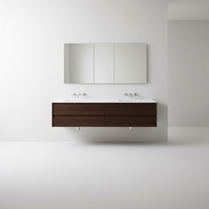 1.4m walnut double vanity cabinet