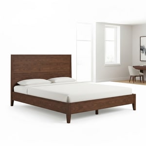 King-size walnut bed