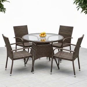 4-seater rattan dining set
