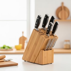 Bamboo cutlery holder