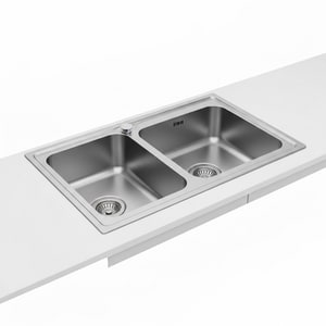 80cm 304 stainless steel double sink
