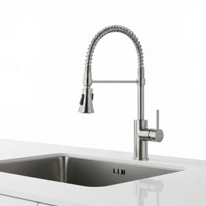 Stainless steel pull-out kitchen faucet