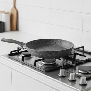 Granite-coated non-stick pan