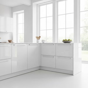 3.6m L-shape acrylic gloss kitchen cabinet