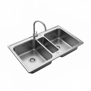 80×45 double 304 stainless steel sink