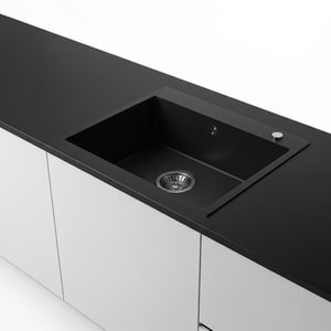 78cm black granite composite sink