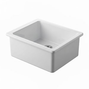 White enameled cast-iron sink