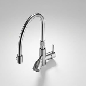 Foldable under-window kitchen faucet