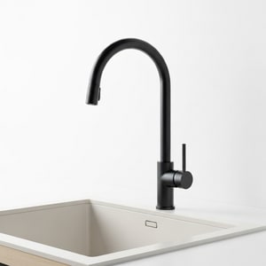 Matte-black kitchen faucet