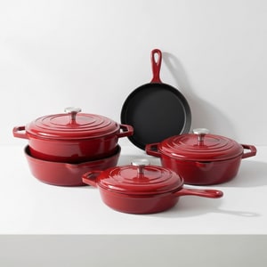 5-piece enameled cast-iron pot set