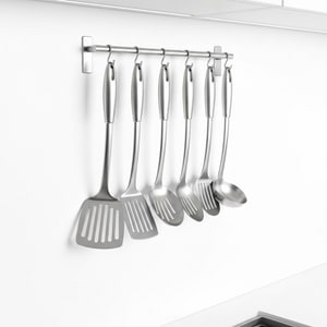 7-piece wall-mounted stainless steel tool set