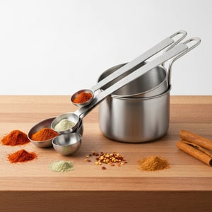 5-piece stainless steel measuring spoon set
