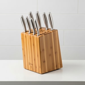 13-slot bamboo knife rack