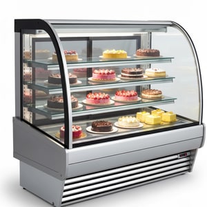 Curved pastry display case