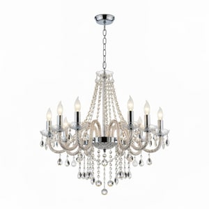 8-bulb E14 crystal chandelier