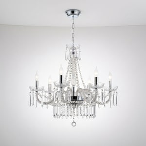 8-bulb K9 crystal chandelier
