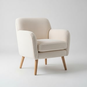 Bouclé fabric armchair