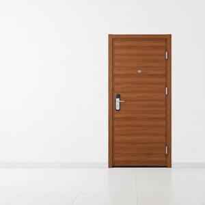 Fire-resistant wood-grain steel door