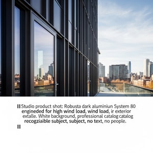 Wind-resistant Series-80 aluminum door