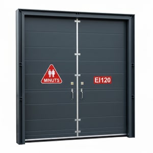 Double EI120 fire-resistant steel door