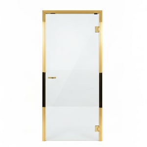 Gold-plated 304 stainless steel frame glass door