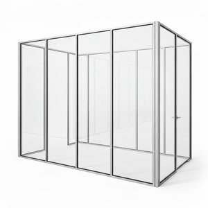 60mm aluminum-frame glass partition