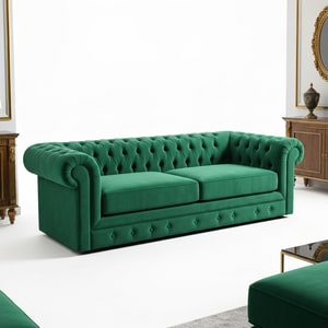 Italian velvet 4-seater sofa