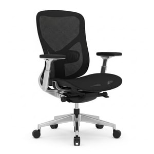 Mesh swivel chair with aluminum base