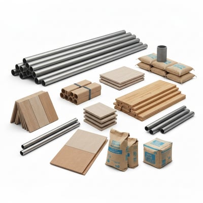 Set engineered wood flooring — marble / granite / cement-look tones for 2026