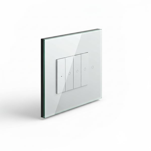 Smart WiFi Touch Switch Set, 4-Gang, Tuya Smart Life, Tempered-Glass Panel