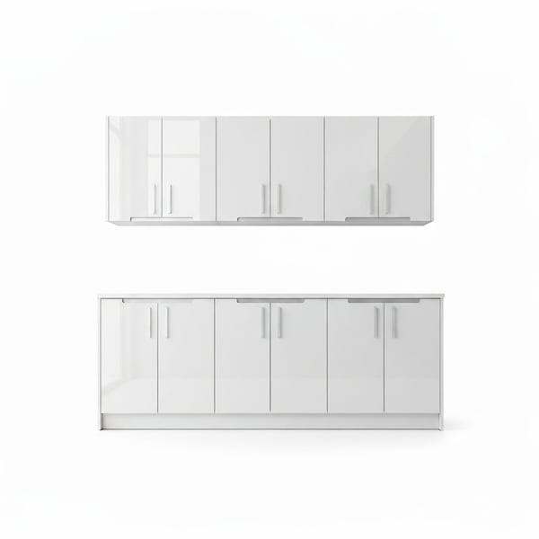 Custom OPPEIN Gloss Acrylic Modular Kitchen Cabinet, Modern Handleless