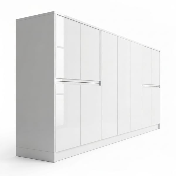 Custom OPPEIN Gloss Acrylic Modular Kitchen Cabinet, Modern Handleless
