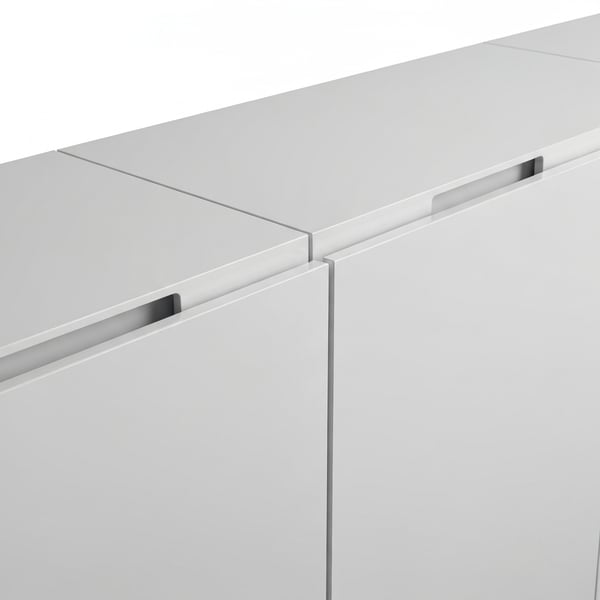Custom OPPEIN Gloss Acrylic Modular Kitchen Cabinet, Modern Handleless