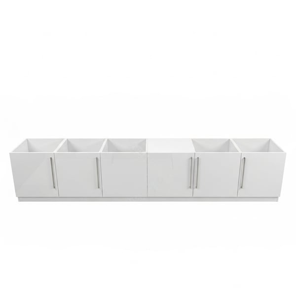 Custom OPPEIN Gloss Acrylic Modular Kitchen Cabinet, Modern Handleless