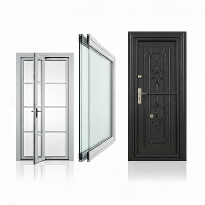 Series hinges — 6063-T5 aluminum frame, 1.4mm thick, powder-coated