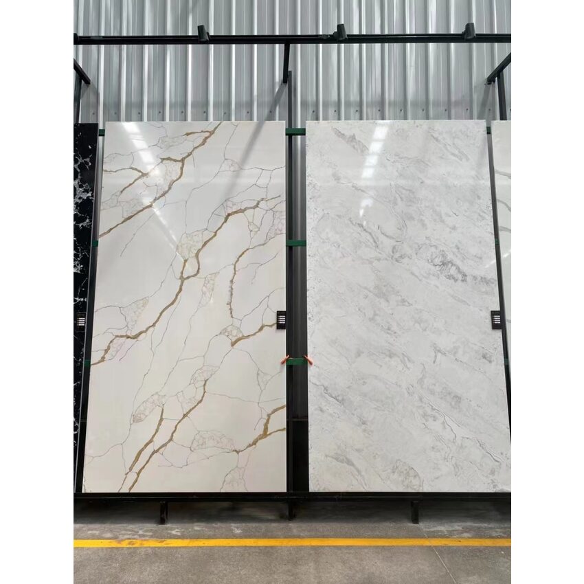 Đá thạch anh trắng/xám/đen/be vân thạch anh tự nhiên (PXQZ230327-1) (PXQZ230327-1) thumbnail 2