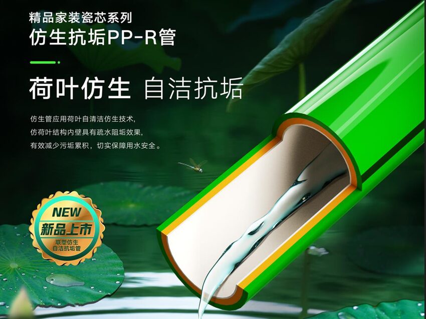 Ống PP-R tự làm sạch sinh học lá sen chống bám cặn (gia dụng) (BLD-WATER-SUPPLY-4751) thumbnail 2
