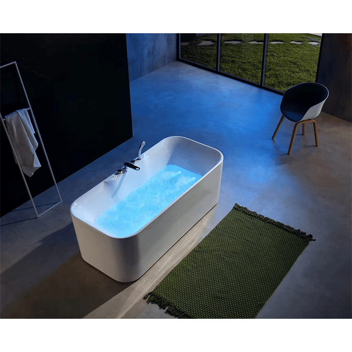 Bồn tắm đặt sàn Mijic (dáng oval bo cong, màu trắng)