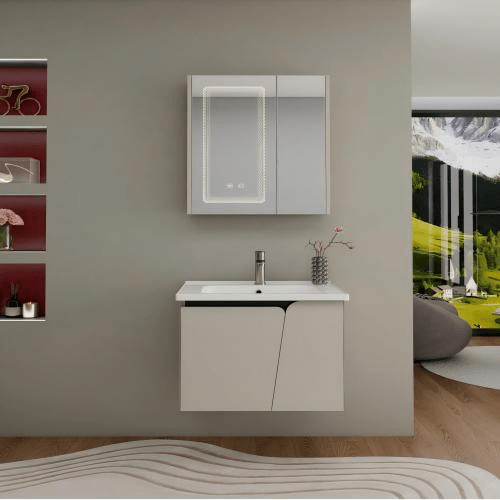 Tủ phòng tắm treo tường Mijic kèm gương đèn LED