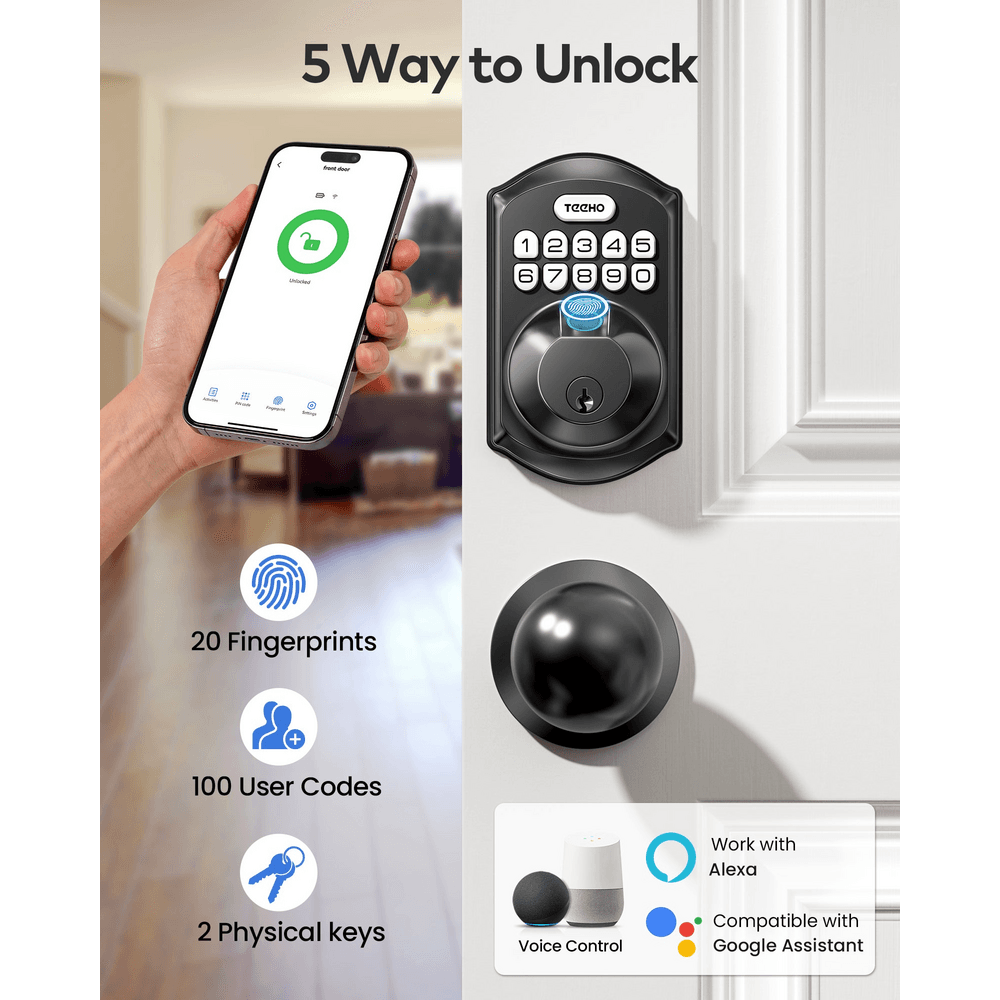 Khoá WiFi tay gạt TEEHO TE012W-K