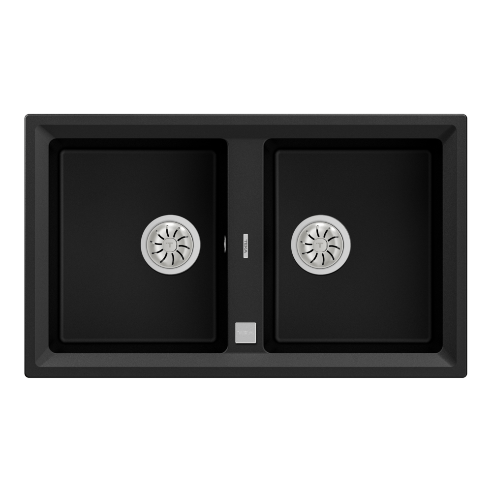 Chậu rửa đá granite hai hố lắp trên mặt bàn Stone 90 B-GT 2B (Carbon)